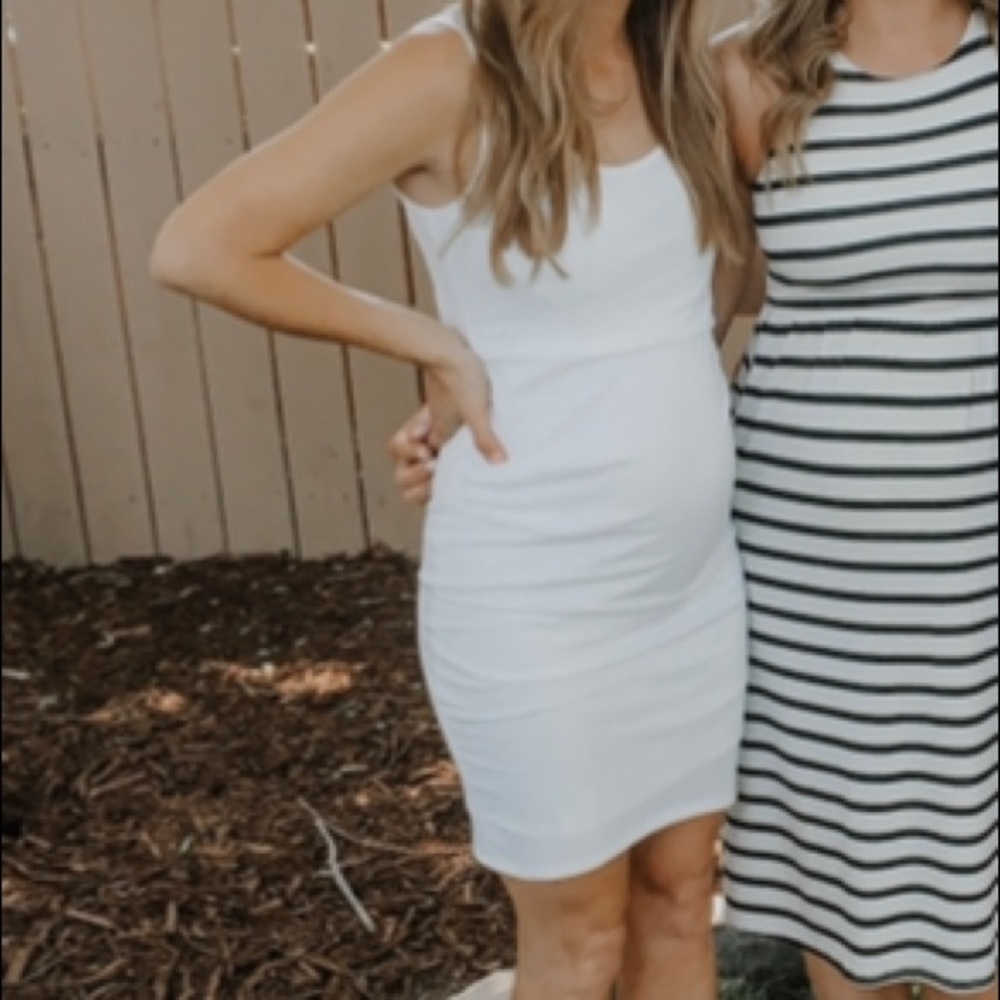PinkBlush white maternity tank dress, size small.